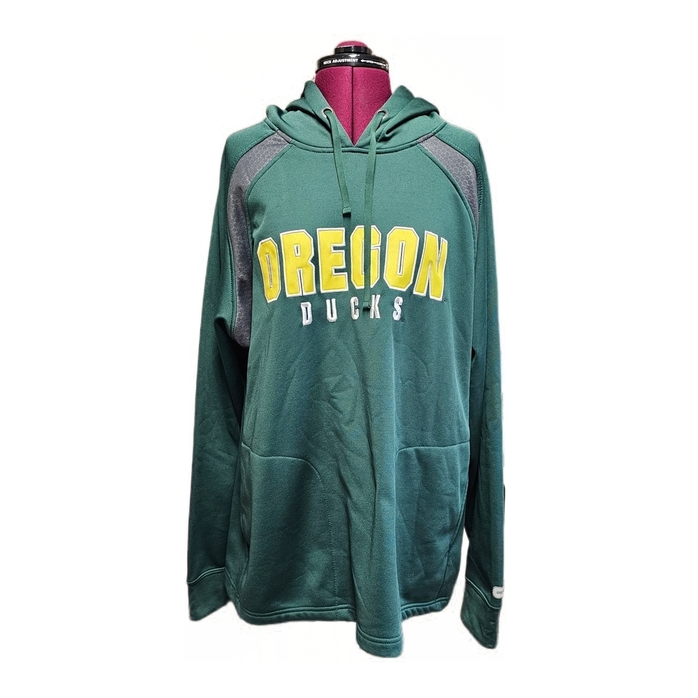 Oregon Ducks Green and Gray University Embroidered Hoodie